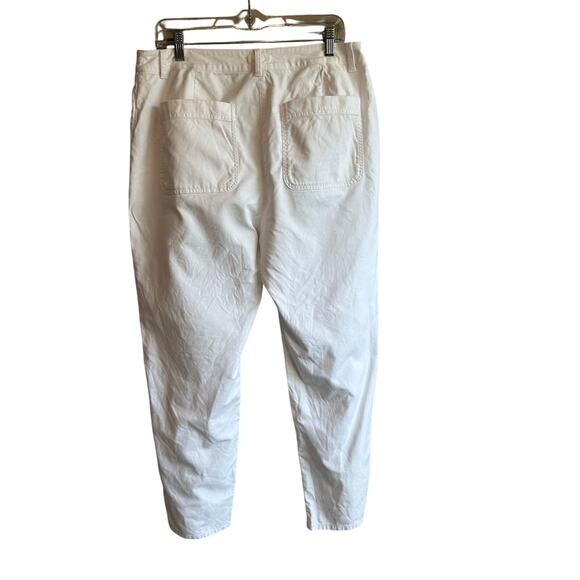 Eileen Fisher Cotton Hemp Tapered Pant White 12 - Picture 6 of 10